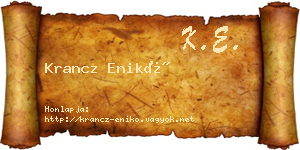 Krancz Enikő névjegykártya